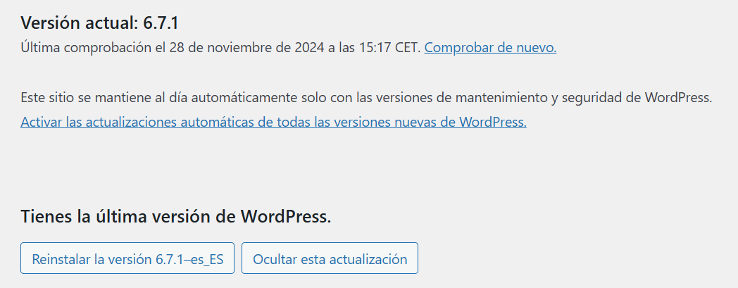 ultima version de wordpress actualizaciones