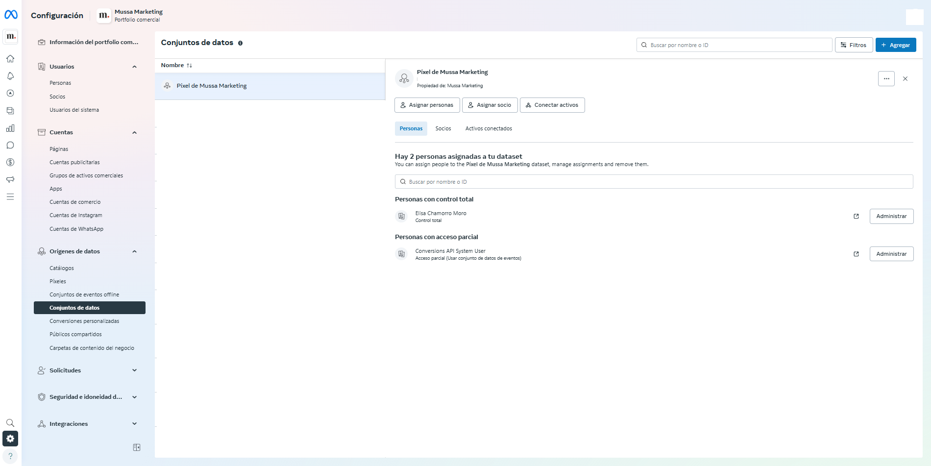 Gestión de permisos de píxel en Meta