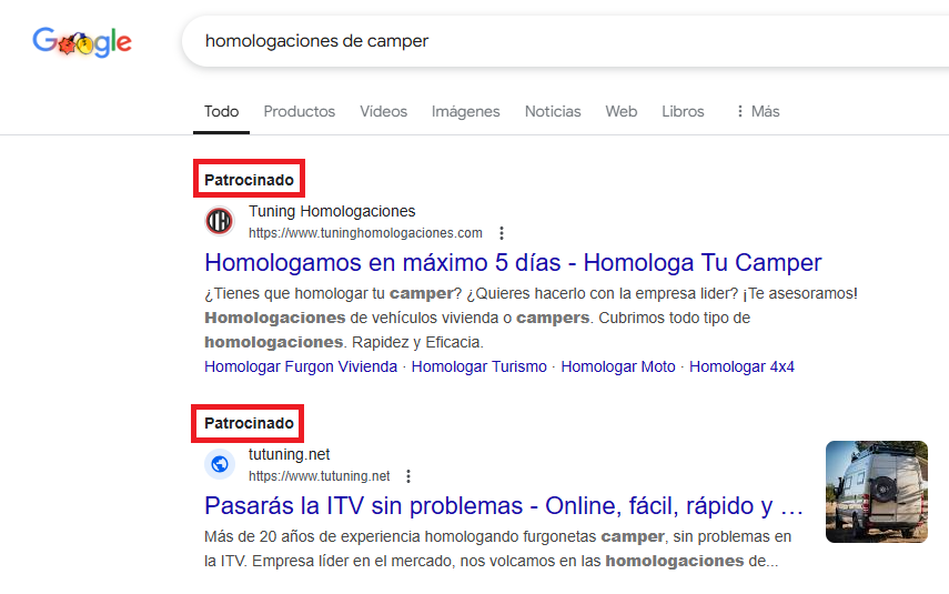 Resultados red de búsqueda campañas de google ads
