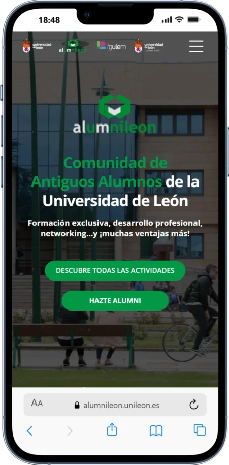 Mockup web Alumni León Mockup web Alumni León