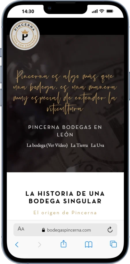 Mockup web Pincerna vinos Mockup web Pincerna vinos