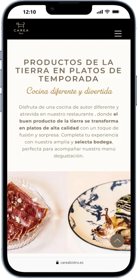 Mockup web Carea Bistró Mockup web Carea Bistró