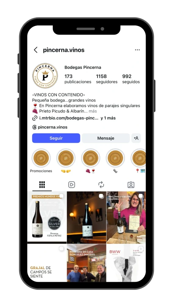 Mockup redes sociales Pincerna Vinos Mockup redes sociales Pincerna Vinos