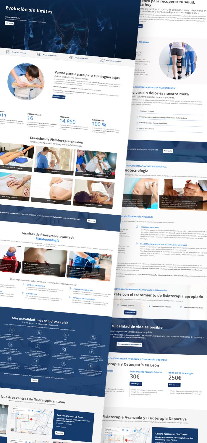 Fisiorama · Diseño web