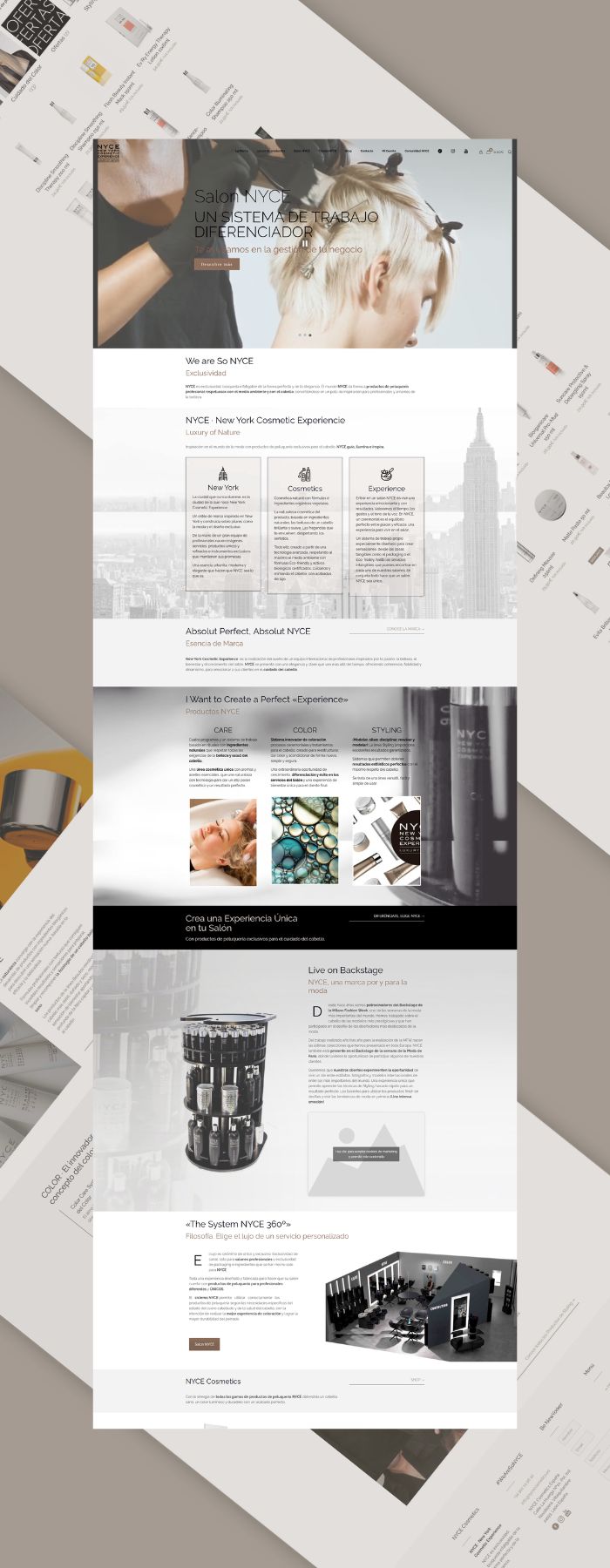 NYCE Cosmetics · Diseño web