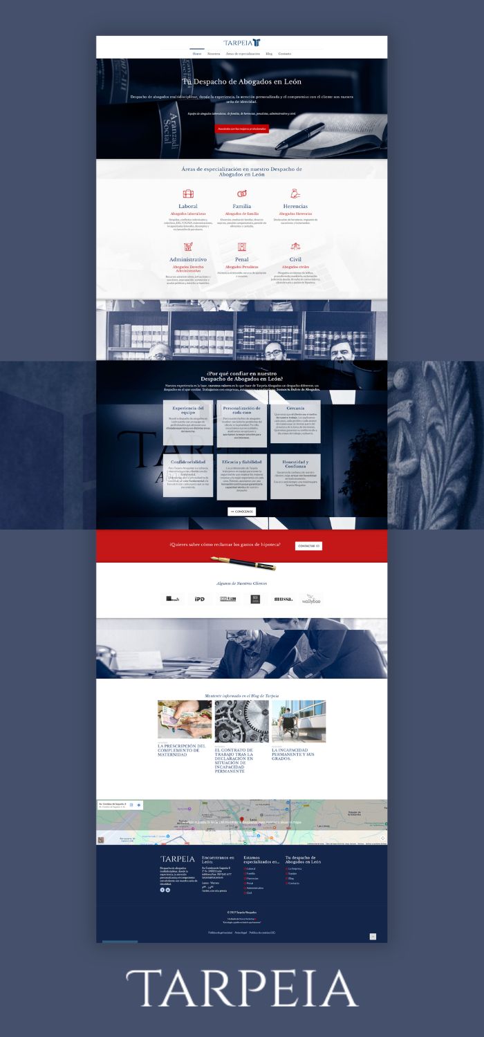 Tarpeia · Diseño web